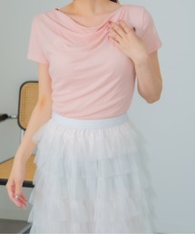 Chiina / ドレープネック半袖トップス
