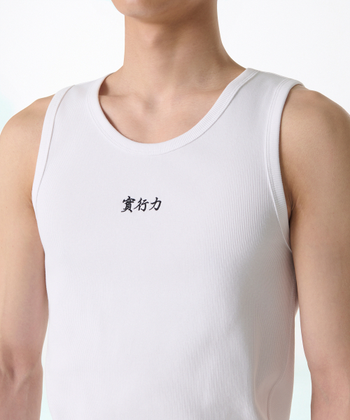 MUSINSA STANDARD（ムシンサスタンダード）の「[ノ・ホンチョル コラボ] ラッキーガイ 実行力 タンクトップ [ホワイト]（Tシャツ/カットソー・メンズ・その他・2XL/MEDIUM/SMALL/3XL/LARGE/X-LARGE）」の5枚目の写真
