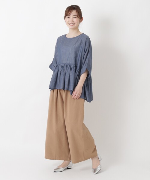 one'sterrace(ワンズテラス)の「ウエストギャザードルマンブラウス(シャツ/ブラウス・レディース・ネイビー系5・02)」の11枚目の写真