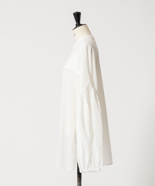 DESIGNWORKS(デザインワークス)の「【一部店舗限定】シアーバンドカラーブラウス(シャツ/ブラウス・レディース・サックスブルー/ブラック/ホワイト・フリー)」の13枚目の写真