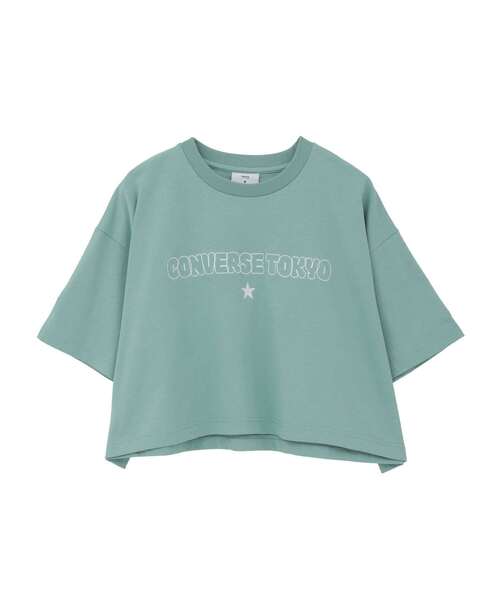 CONVERSE TOKYO（コンバーストウキョウ）の「BUBBLE LOGO CROPPED TEE（Tシャツ/カットソー・レディース・ブラック/ミント/ホワイト・FREE）」の3枚目の写真