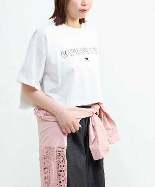 CONVERSE TOKYO（コンバーストウキョウ）の「BUBBLE LOGO CROPPED TEE（Tシャツ/カットソー・レディース・ブラック/ミント/ホワイト・FREE）」の9枚目の写真
