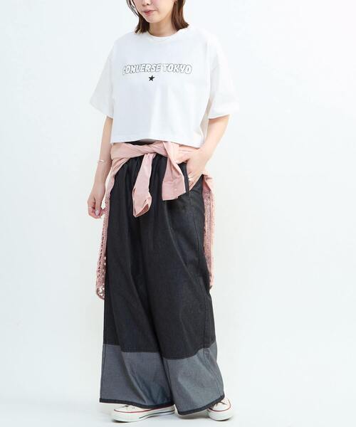 CONVERSE TOKYO（コンバーストウキョウ）の「BUBBLE LOGO CROPPED TEE（Tシャツ/カットソー・レディース・ブラック/ミント/ホワイト・FREE）」の11枚目の写真
