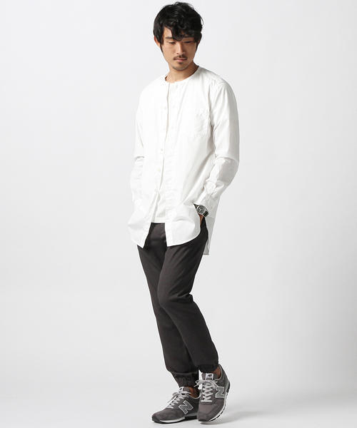 BEAMS（ビームス）の「BEAMS / ノーカラーロングシャツ（シャツ/ブラウス・メンズ・サックスブルー/ネイビー/オフホワイト・MEDIUM/SMALL/LARGE）」の18枚目の写真