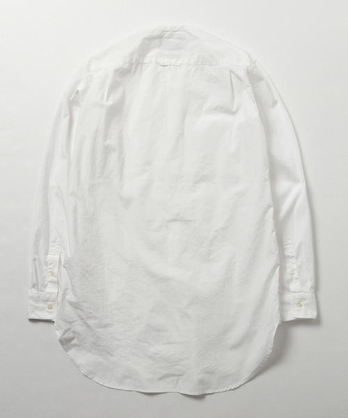 BEAMS（ビームス）の「BEAMS / ノーカラーロングシャツ（シャツ/ブラウス・メンズ・サックスブルー/ネイビー/オフホワイト・MEDIUM/SMALL/LARGE）」の10枚目の写真