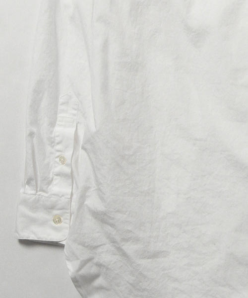 BEAMS（ビームス）の「BEAMS / ノーカラーロングシャツ（シャツ/ブラウス・メンズ・サックスブルー/ネイビー/オフホワイト・MEDIUM/SMALL/LARGE）」の12枚目の写真