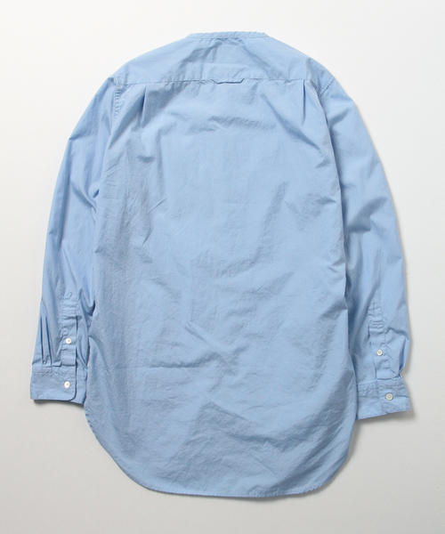 BEAMS（ビームス）の「BEAMS / ノーカラーロングシャツ（シャツ/ブラウス・メンズ・サックスブルー/ネイビー/オフホワイト・MEDIUM/SMALL/LARGE）」の4枚目の写真