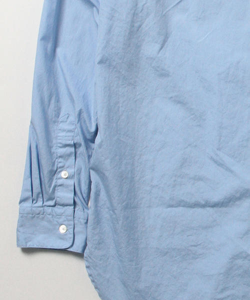BEAMS（ビームス）の「BEAMS / ノーカラーロングシャツ（シャツ/ブラウス・メンズ・サックスブルー/ネイビー/オフホワイト・MEDIUM/SMALL/LARGE）」の6枚目の写真
