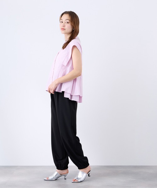 QUEENS COURT(クイーンズコート)の「2WAYジョーゼットジョグパンツ(その他パンツ・レディース・ブラック/ブラウン/ネイビー・M)」の6枚目の写真