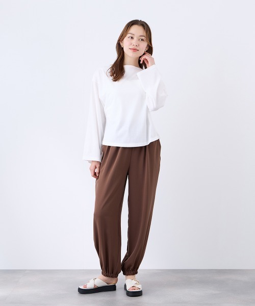QUEENS COURT(クイーンズコート)の「2WAYジョーゼットジョグパンツ(その他パンツ・レディース・ブラック/ブラウン/ネイビー・M)」の9枚目の写真