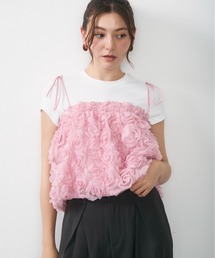 チュール」に該当するトップス（ピンク/桃色系・フリル）ファッション