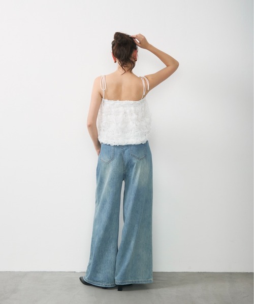 Lunea（ルネア）の「フラワーモチーフチュールキャミ / flower tulle short cami（キャミソール・レディース・ホワイト/アイボリー/ピンク・FREE）」の20枚目の写真