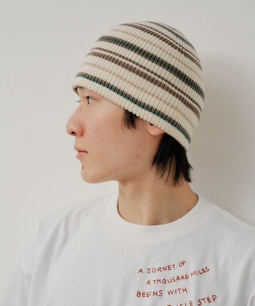 Kastane(カスタネ)の「【UNISEX】ニットメトロハット(ハット・レディース・ネイビー/ホワイト/ブラック・FREE)」の12枚目の写真