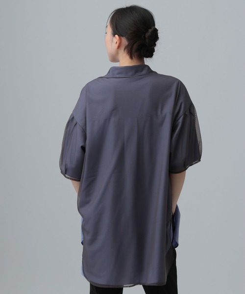 LEPSIM(レプシィム)の「サラキレチュールレイヤーチュニックSS 739872(シャツ/ブラウス・レディース・ピンク/ブルーパープル/チャコールグレー・FREE)」の16枚目の写真