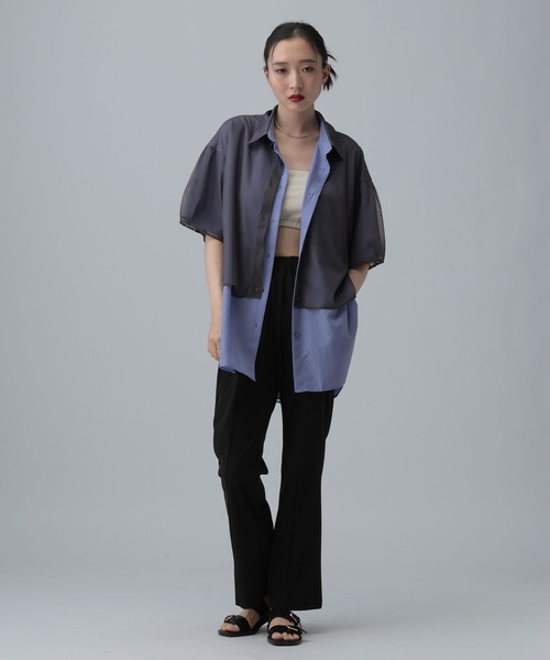 LEPSIM(レプシィム)の「サラキレチュールレイヤーチュニックSS 739872(シャツ/ブラウス・レディース・ピンク/ブルーパープル/チャコールグレー・FREE)」の17枚目の写真
