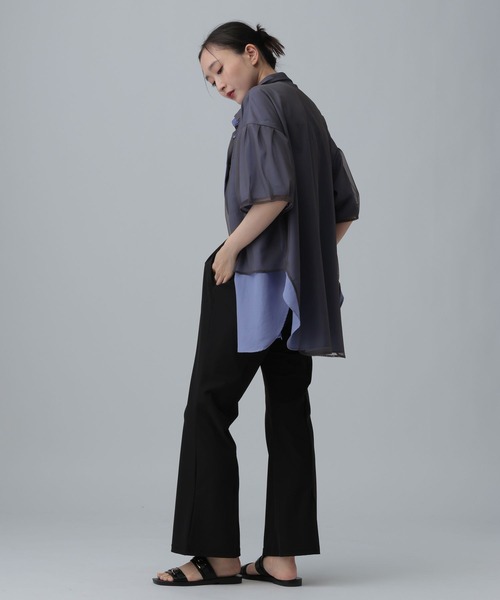 LEPSIM(レプシィム)の「サラキレチュールレイヤーチュニックSS 739872(シャツ/ブラウス・レディース・ピンク/ブルーパープル/チャコールグレー・FREE)」の18枚目の写真