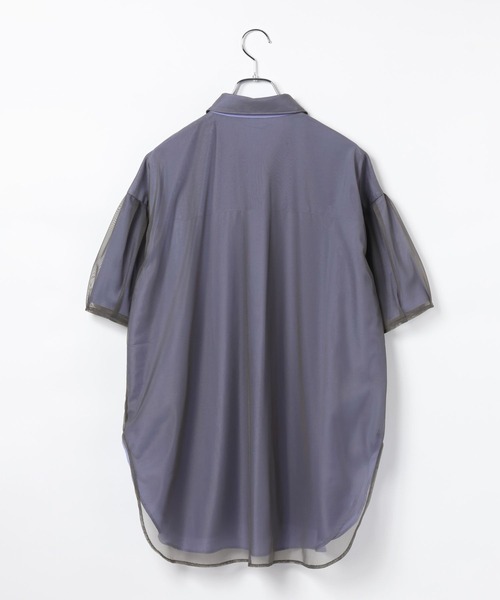 LEPSIM(レプシィム)の「サラキレチュールレイヤーチュニックSS 739872(シャツ/ブラウス・レディース・ピンク/ブルーパープル/チャコールグレー・FREE)」の5枚目の写真
