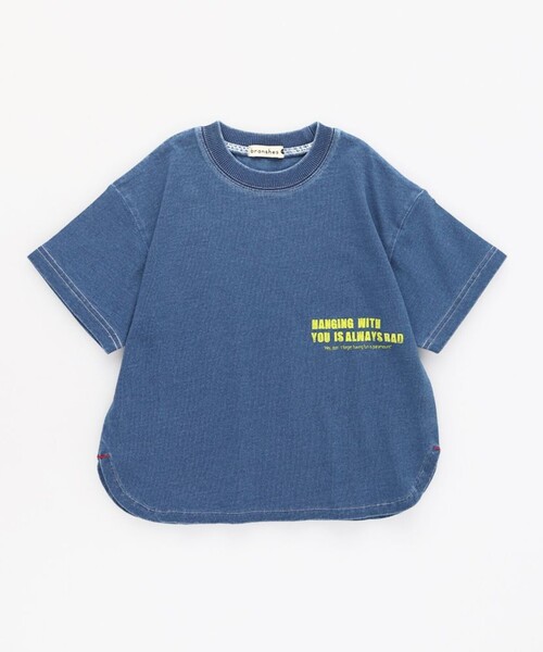 BRANSHES(ブランシェス)の「インディゴ天竺ラウンドヘムTシャツ(Tシャツ/カットソー・キッズ・ブルー/ネイビー・120/130/90/100/140/80/110/150)」の16枚目の写真