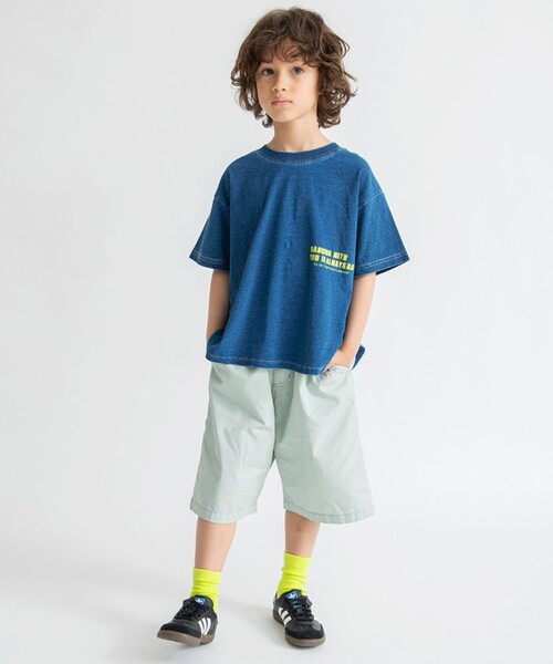 BRANSHES(ブランシェス)の「インディゴ天竺ラウンドヘムTシャツ(Tシャツ/カットソー・キッズ・ブルー/ネイビー・120/130/90/100/140/80/110/150)」の14枚目の写真