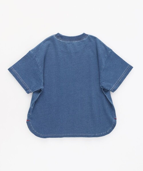 BRANSHES(ブランシェス)の「インディゴ天竺ラウンドヘムTシャツ(Tシャツ/カットソー・キッズ・ブルー/ネイビー・120/130/90/100/140/80/110/150)」の9枚目の写真