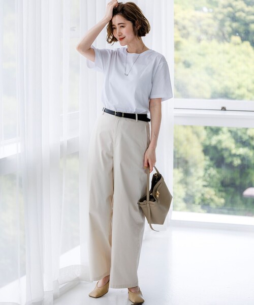 23区 L(ニジュウサンクオオキイサイズ)の「シルキータッチ ベーシック Tシャツ(Tシャツ/カットソー・レディース・グレー系/ホワイト系/ブラック系/ネイビー系/ダルブルー系/パイングリーン系/ピンク系/カーキ系/ベージュ系・44/46)」の10枚目の写真