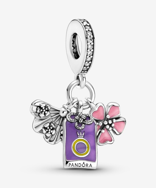 日本限定 桜 お守り 扇 ダングル チャーム（チャーム）｜Pandora