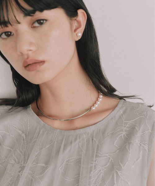 kaene(カエン)の「セミサークルパールネックレス(ネックレス・レディース・シルバー/ゴールド・FREE)」の5枚目の写真