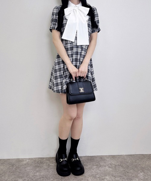 INGNI(イング)の「【WEB限定】チェック柄シャツドッキングプリーツミニワンピース(ワンピース・レディース・グレー系8/ブラウン系その他2・M)」の8枚目の写真
