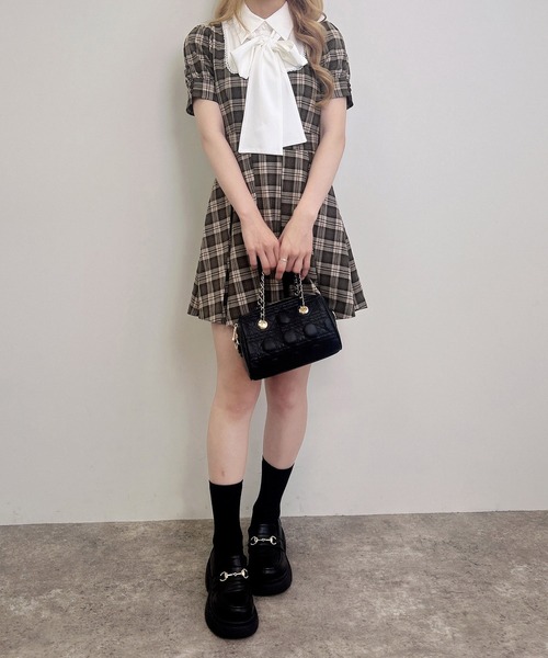INGNI(イング)の「【WEB限定】チェック柄シャツドッキングプリーツミニワンピース(ワンピース・レディース・グレー系8/ブラウン系その他2・M)」の19枚目の写真