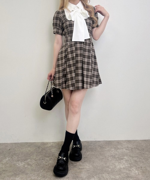 INGNI(イング)の「【WEB限定】チェック柄シャツドッキングプリーツミニワンピース(ワンピース・レディース・グレー系8/ブラウン系その他2・M)」の18枚目の写真