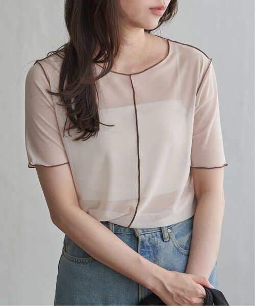 VENCEEXCHANGE(ヴァンスエクスチェンジ)の「シアーメロウ配色トップス(Tシャツ/カットソー・レディース・ブラック/イエロー/ブルー/アイボリー・FREE)」の19枚目の写真