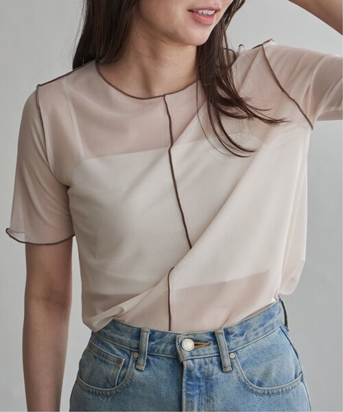 VENCEEXCHANGE(ヴァンスエクスチェンジ)の「シアーメロウ配色トップス(Tシャツ/カットソー・レディース・ブラック/イエロー/ブルー/アイボリー・FREE)」の17枚目の写真