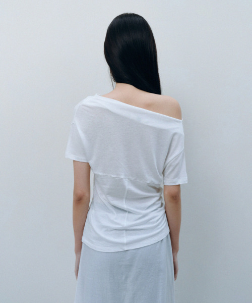 CACELE(カッセル)の「2WAY DRAPE OFF SHOULDER, WHITE(Tシャツ/カットソー・レディース・その他・FREE)」の3枚目の写真