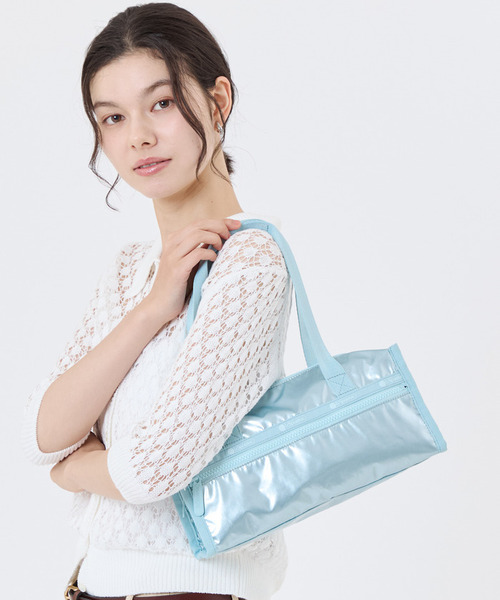 E/W SQUARE SHOULDER アクアブルーシャイン（トートバッグ