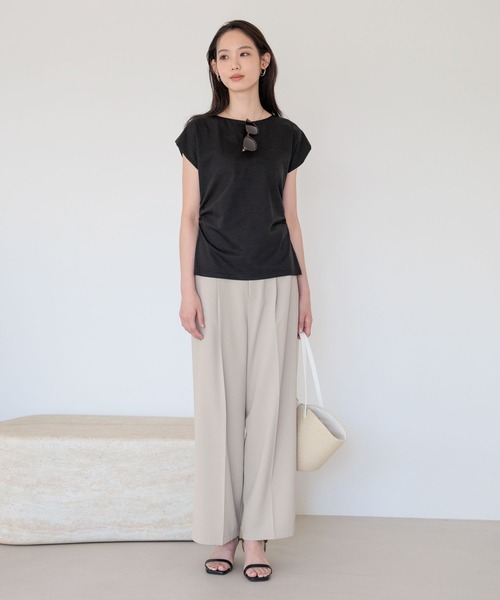 Andemiu(アンデミュウ)の「シャーリングカットソー/860431(Tシャツ/カットソー・レディース・オフホワイト/ブラック・FREE)」の17枚目の写真