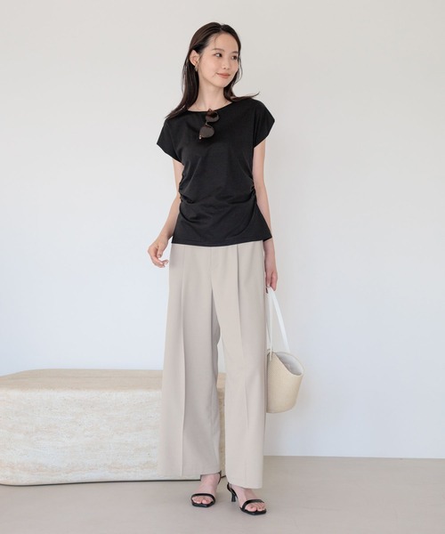 Andemiu(アンデミュウ)の「シャーリングカットソー/860431(Tシャツ/カットソー・レディース・オフホワイト/ブラック・FREE)」の19枚目の写真