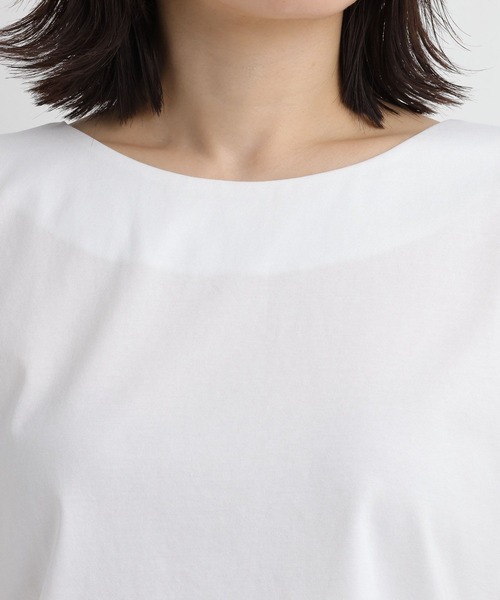 Andemiu(アンデミュウ)の「シャーリングカットソー/860431(Tシャツ/カットソー・レディース・オフホワイト/ブラック・FREE)」の9枚目の写真