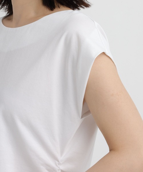 Andemiu(アンデミュウ)の「シャーリングカットソー/860431(Tシャツ/カットソー・レディース・オフホワイト/ブラック・FREE)」の8枚目の写真
