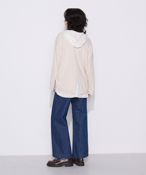 COMME CA Wardrobe(コムサワードローブ)の「〔 +サイズ 〕綿/ポリエステル天竺編 ニットプルオーバー(ニット/セーター・レディース・サックスブルー/ライトグレー・13号)」の9枚目の写真
