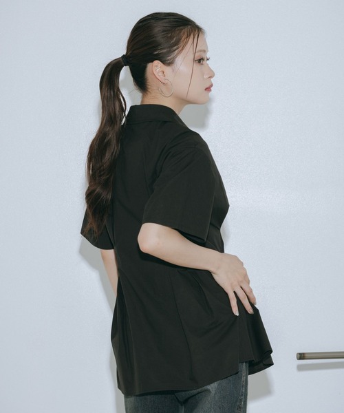PAGEBOY(ページボーイ)の「ウエストタックシャツショートスリーブ(シャツ/ブラウス・レディース・ブルー系その他/ブラック・FREE)」の6枚目の写真