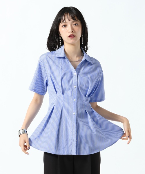 PAGEBOY(ページボーイ)の「ウエストタックシャツショートスリーブ(シャツ/ブラウス・レディース・ブルー系その他/ブラック・FREE)」の20枚目の写真