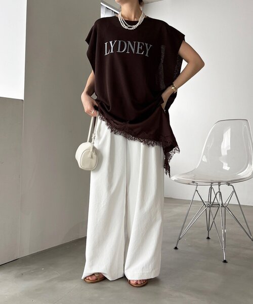 DouDou(ドゥドゥ)の「【WEB限定】ロゴチュニックニットトップス(ニット/セーター・レディース・ブラック/ベージュ/ブラウン・FREE)」の12枚目の写真