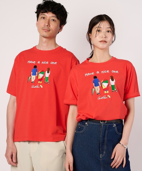 Arnold Palmer(アーノルドパーマー)の「シェア アート柄 グラフィック Tシャツ(Tシャツ/カットソー・レディース・ホワイト/レッド/ネイビー・M/XS/L/S/LL)」の1枚目の写真