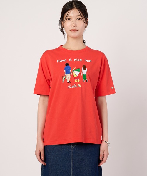 Arnold Palmer(アーノルドパーマー)の「シェア アート柄 グラフィック Tシャツ(Tシャツ/カットソー・レディース・ホワイト/レッド/ネイビー・M/XS/L/S/LL)」の16枚目の写真