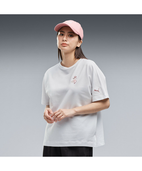 PUMA(プーマ)の「PUMA プーマ ウィメンズ ESS エレベーテッド MX ベビー TR 半袖 Tシャツ(Tシャツ/カットソー・レディース・ホワイト/オフホワイト/ブラック・MEDIUM/SMALL/X-LARGE/LARGE)」の1枚目の写真