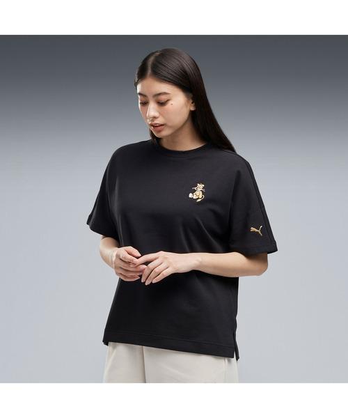 PUMA(プーマ)の「PUMA プーマ ウィメンズ ESS エレベーテッド MX ベビー TR 半袖 Tシャツ(Tシャツ/カットソー・レディース・ホワイト/オフホワイト/ブラック・MEDIUM/SMALL/X-LARGE/LARGE)」の2枚目の写真