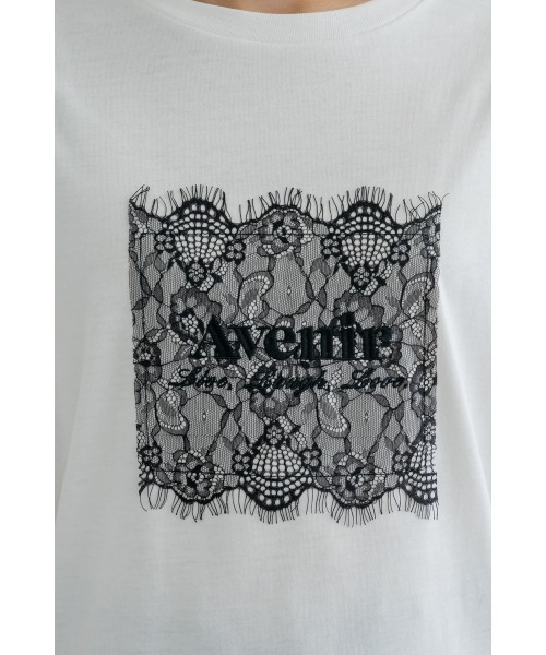 M.deux(エムドゥ)の「レースデザインロゴTシャツ(Tシャツ/カットソー・レディース・チャコールグレー/オフホワイト・MEDIUM)」の20枚目の写真