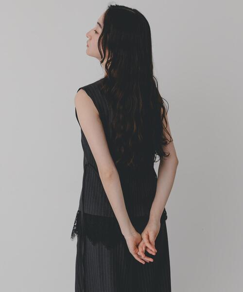 SENSE OF PLACE by URBAN RESEARCH(センスオブプレイスバイアーバンリサーチ)の「ピンストライプベルトツキジレ(ダウンベスト・レディース・ベージュ系その他/グレー系その他・ONE)」の4枚目の写真