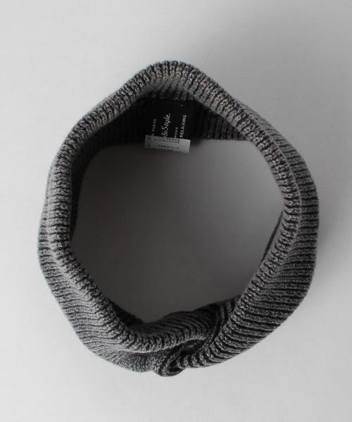 green label relaxing（グリーンレーベルリラクシング）の「CB ウォッシュニットターバン（ヘアバンド・レディース・ライトグレー/ロイヤルブルー・FREE）」の3枚目の写真