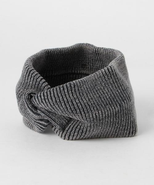 green label relaxing（グリーンレーベルリラクシング）の「CB ウォッシュニットターバン（ヘアバンド・レディース・ライトグレー/ロイヤルブルー・FREE）」の5枚目の写真